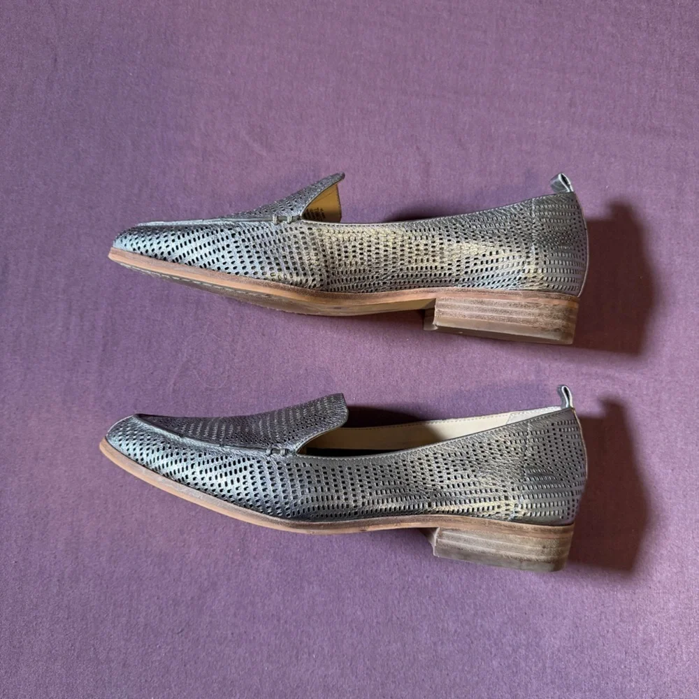 Vince Camuto Kade Cutout Loafer Metallic Silver - Women's Size 7.5 (37.5)